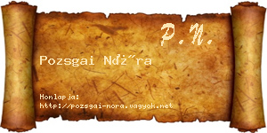 Pozsgai Nóra névjegykártya